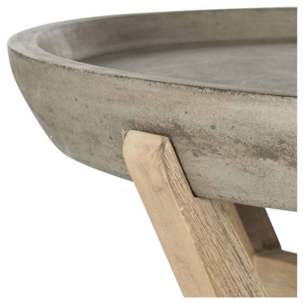Outdoor Collection Wynn Modern Concrete Round 18.1-inch Coffee Table. Picture 3