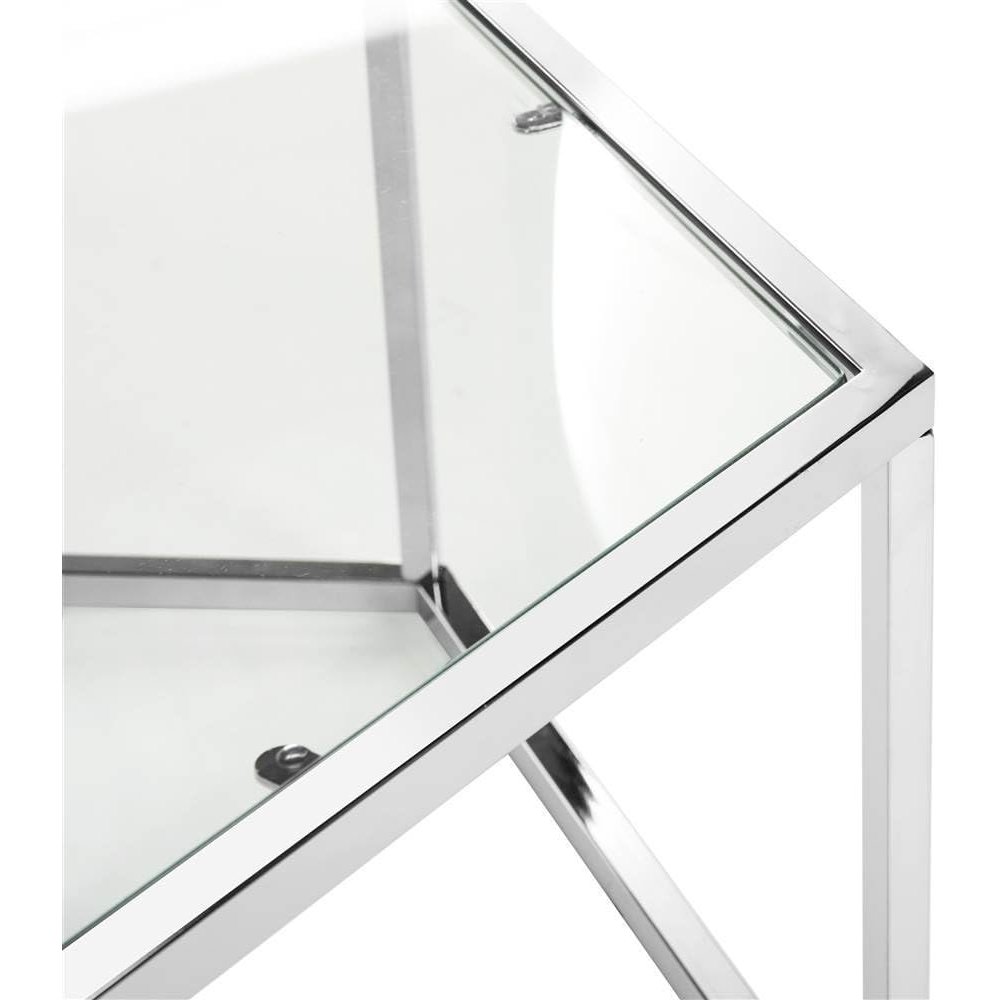 Home Collection Eliana Chrome and Glass Hexagon Coffee Table. Picture 4