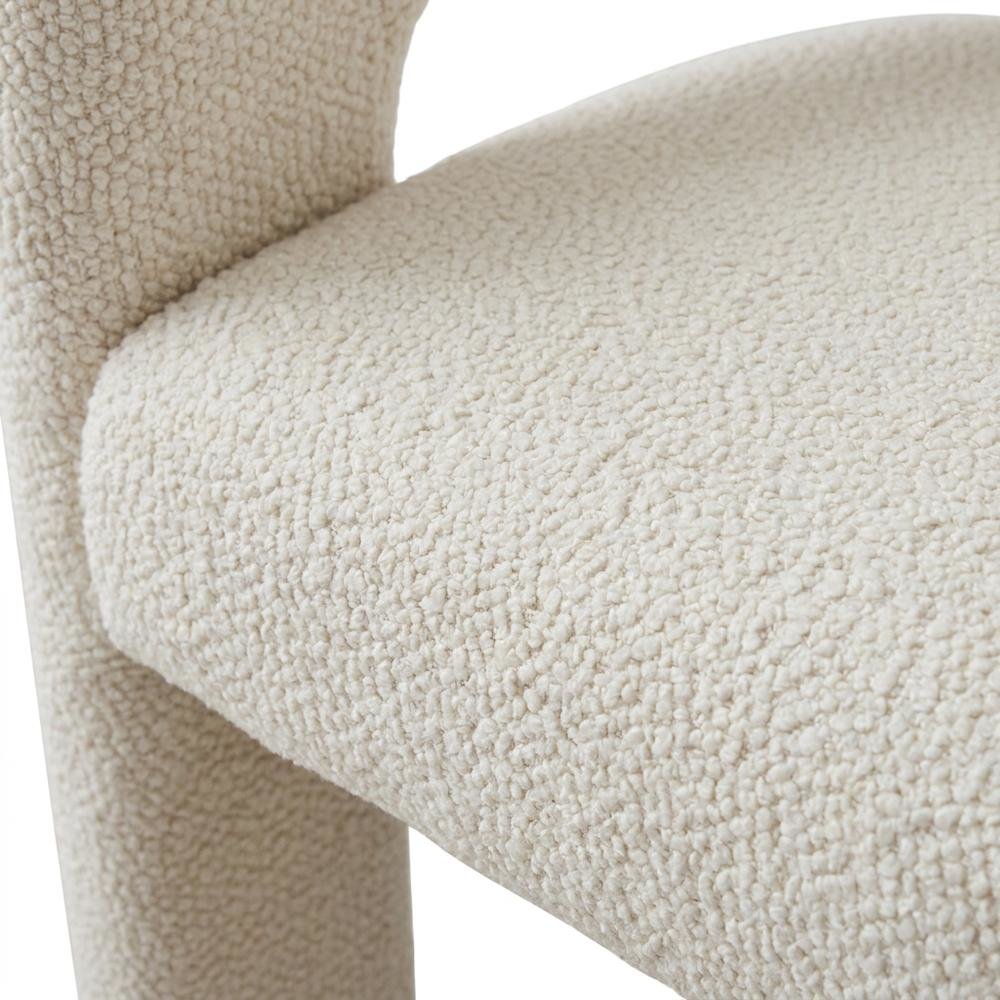 Jacquard Modern Accent Armchair, Sculptural Frame, Natural, Set of 6. Picture 5