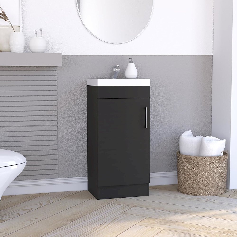 Madrid 16" Bathroom Vanity Black MDF. Picture 3