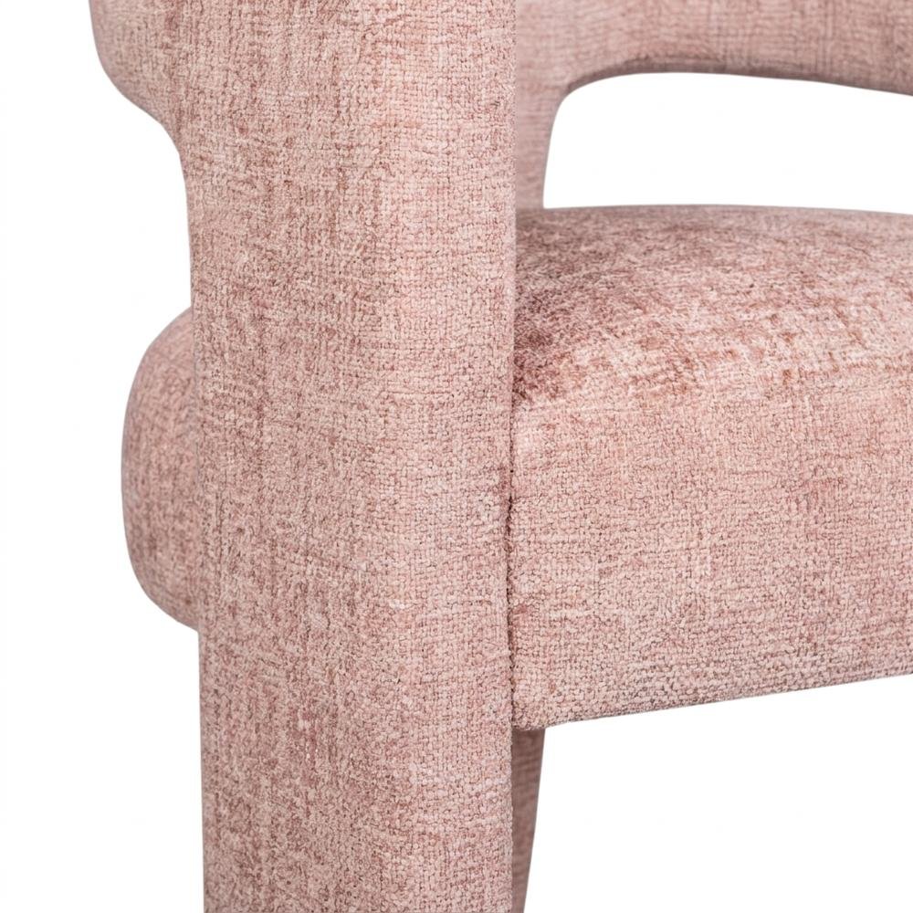 Jacquard Modern Accent Armchair, Sculptural Frame, Pink, Set of 2. Picture 7