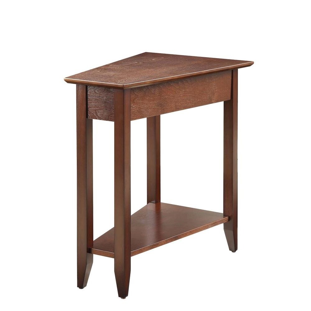 Brown Wedge End Table with MDF Construction, Modern and Practical Design. Picture 2