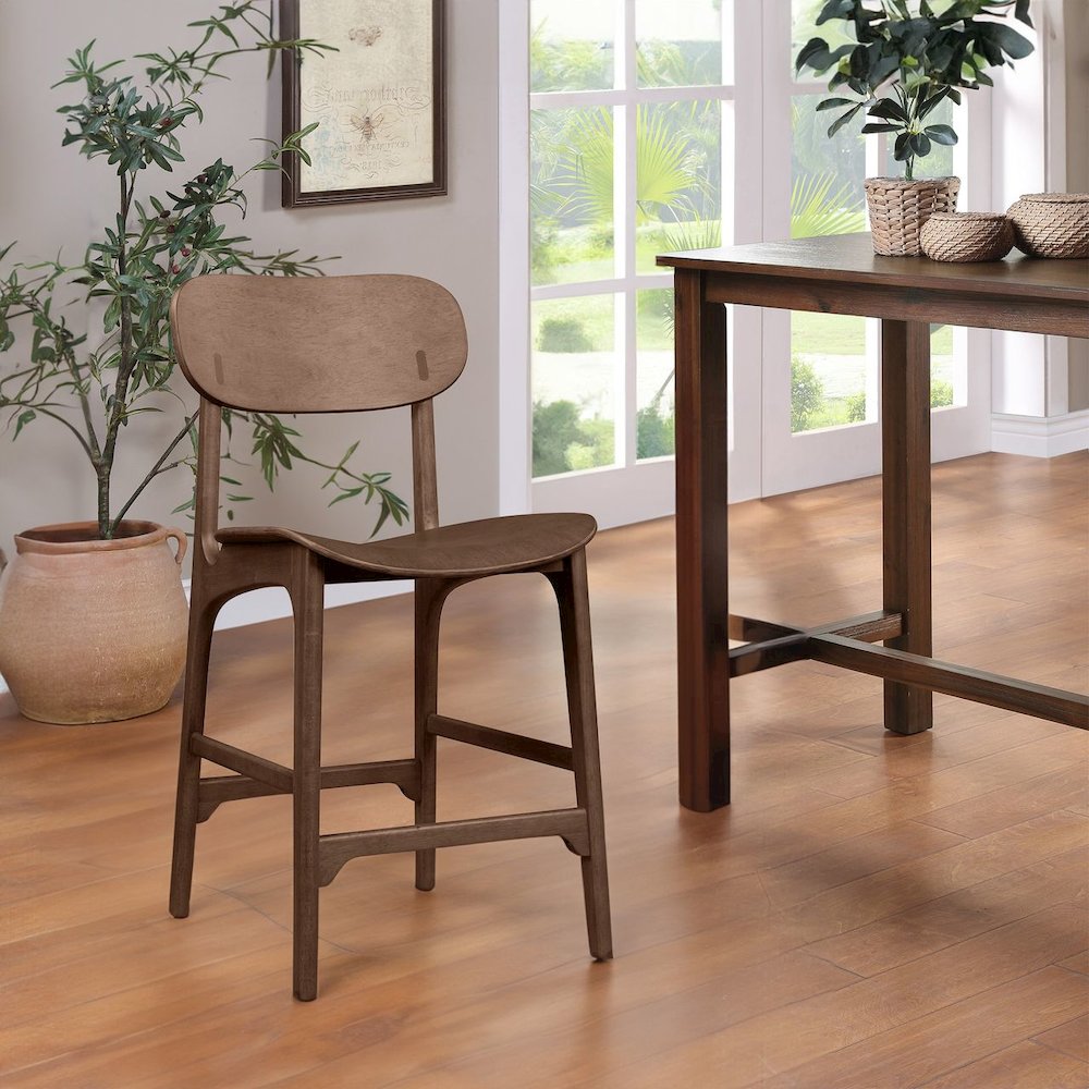 Solvang Wood Counter Stool - Carbonite Finish. Picture 2