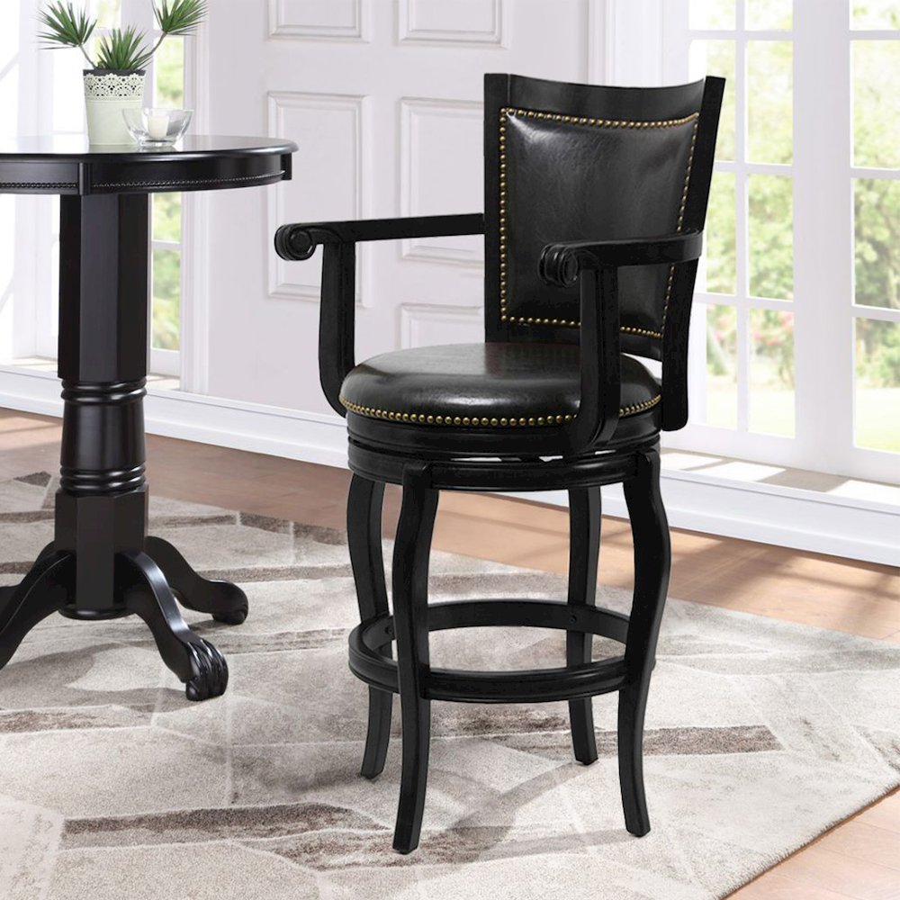 Jones Swivel Bar Stool - Black. Picture 4