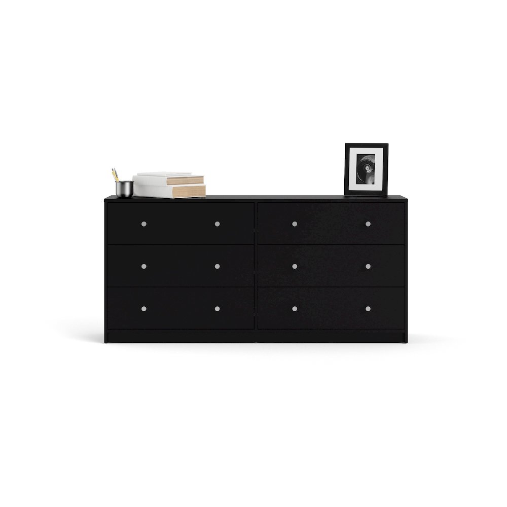 Portland 6 Drawer Double Dresser, Black. Picture 8
