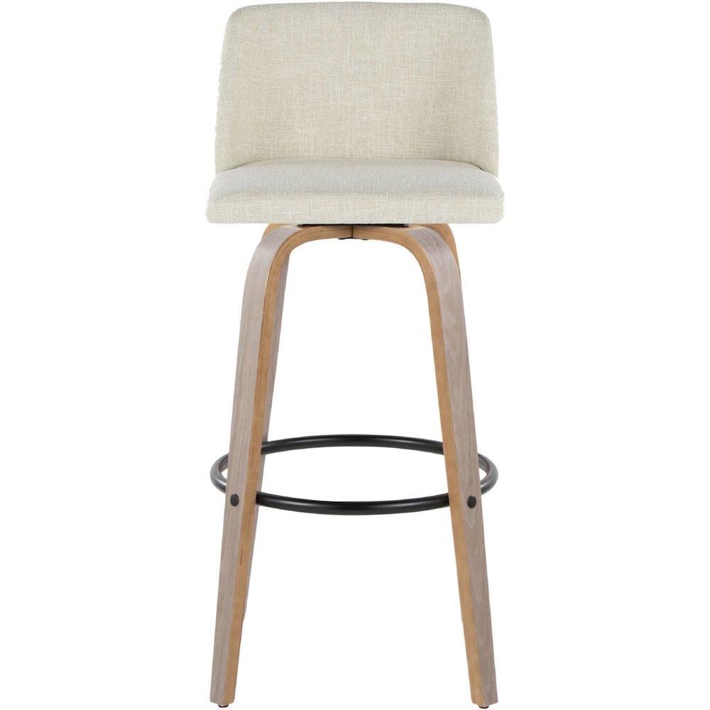 Black Toriano 30" Fixed-Height Barstool - Set of 2. Picture 5