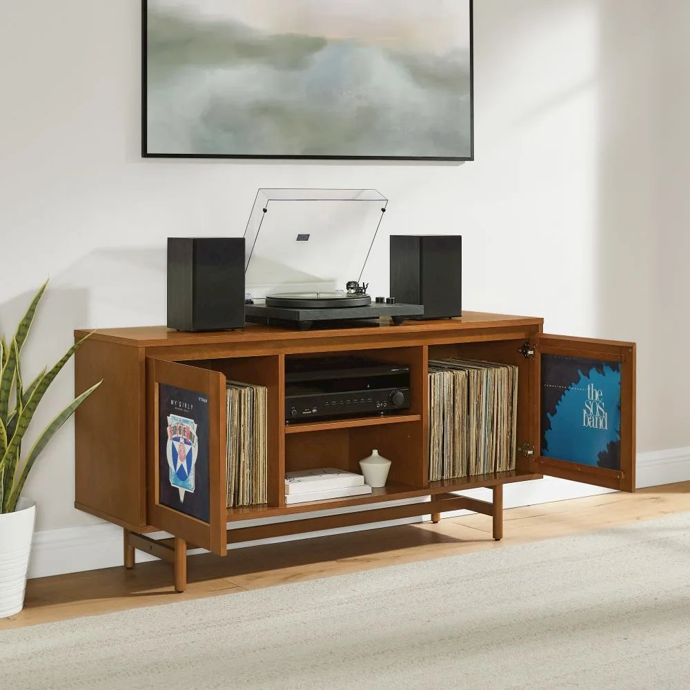 Dempsey Record Player Cabinet With Vinyl Storage. Picture 12