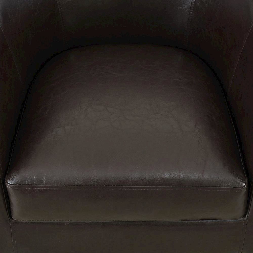 Brown Armchair with Faux Leather Upholstery and Cushioned Seat for Modern Living. Picture 5