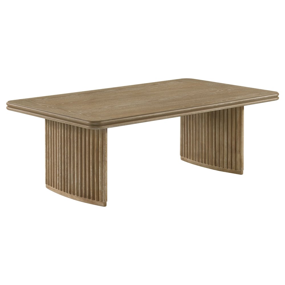 Adina 2-piece Wood Coffee Table Set Distressed Light Brown. Picture 5