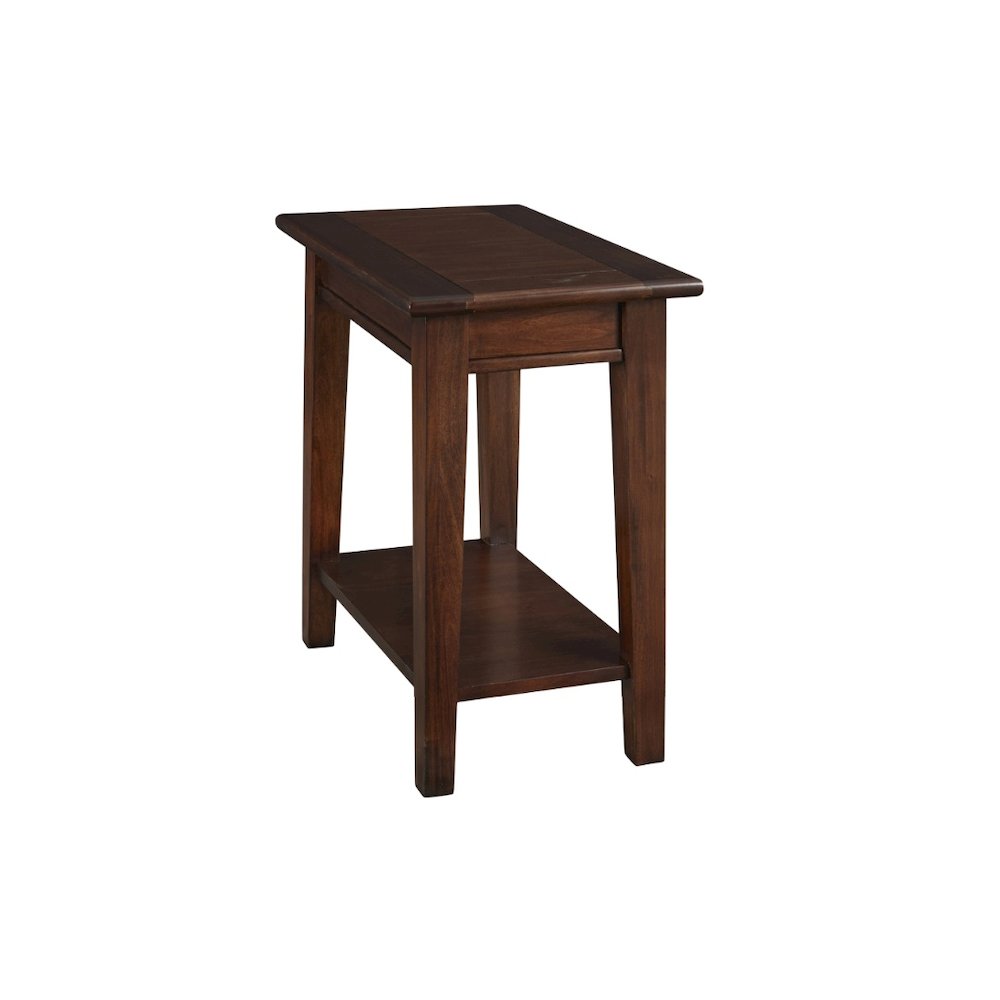 Westlake Chairside Table, with Shelf, Cherry Brown. Picture 1