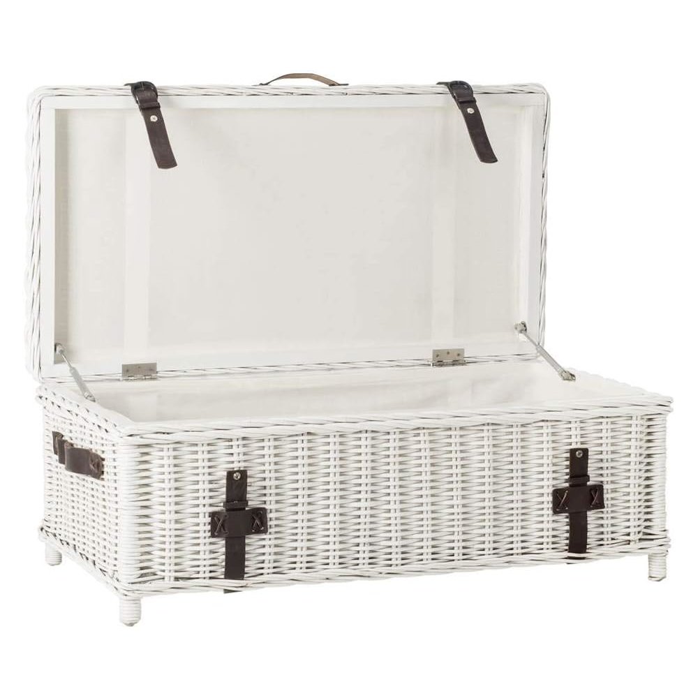 Home Collection Navarro White Rattan Coffee Table. Picture 2