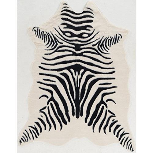 Faux Cow Hide Zebra Ivory/Black , Rug. Picture 1