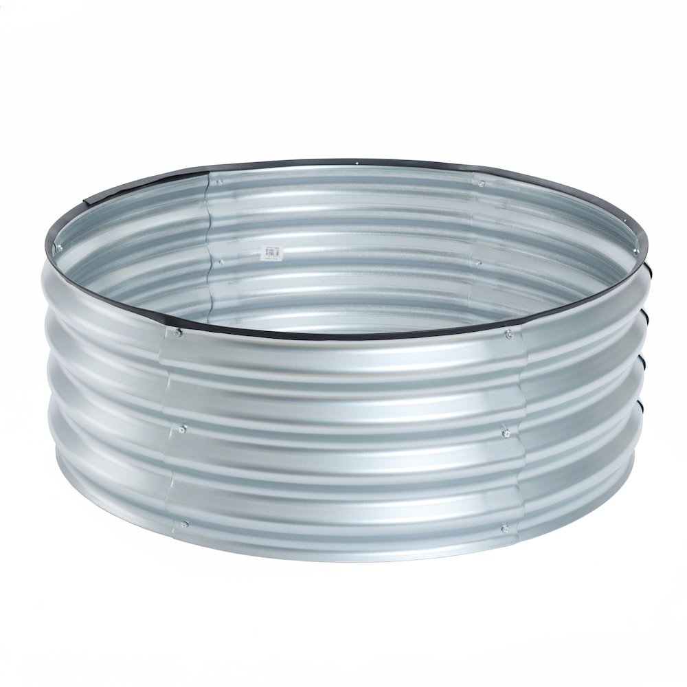 35.38in Round Galvanized Steel Raised Garden Bed. Picture 1