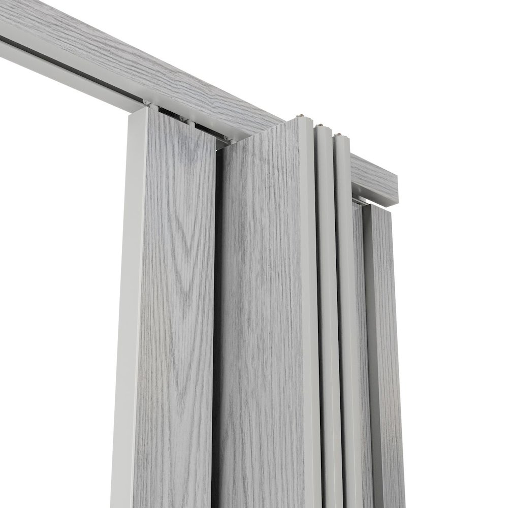 48" W Double Walled Foldable Heavy Duty Accordion Doors, Grey. Picture 6