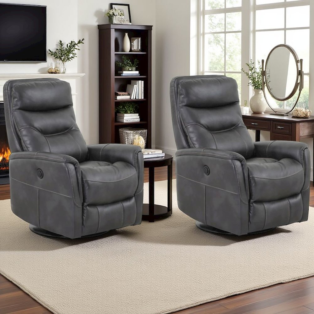 Flint Recliner Nursery Glider Set – Elegant Boucle Chairs for Comfort. Picture 4