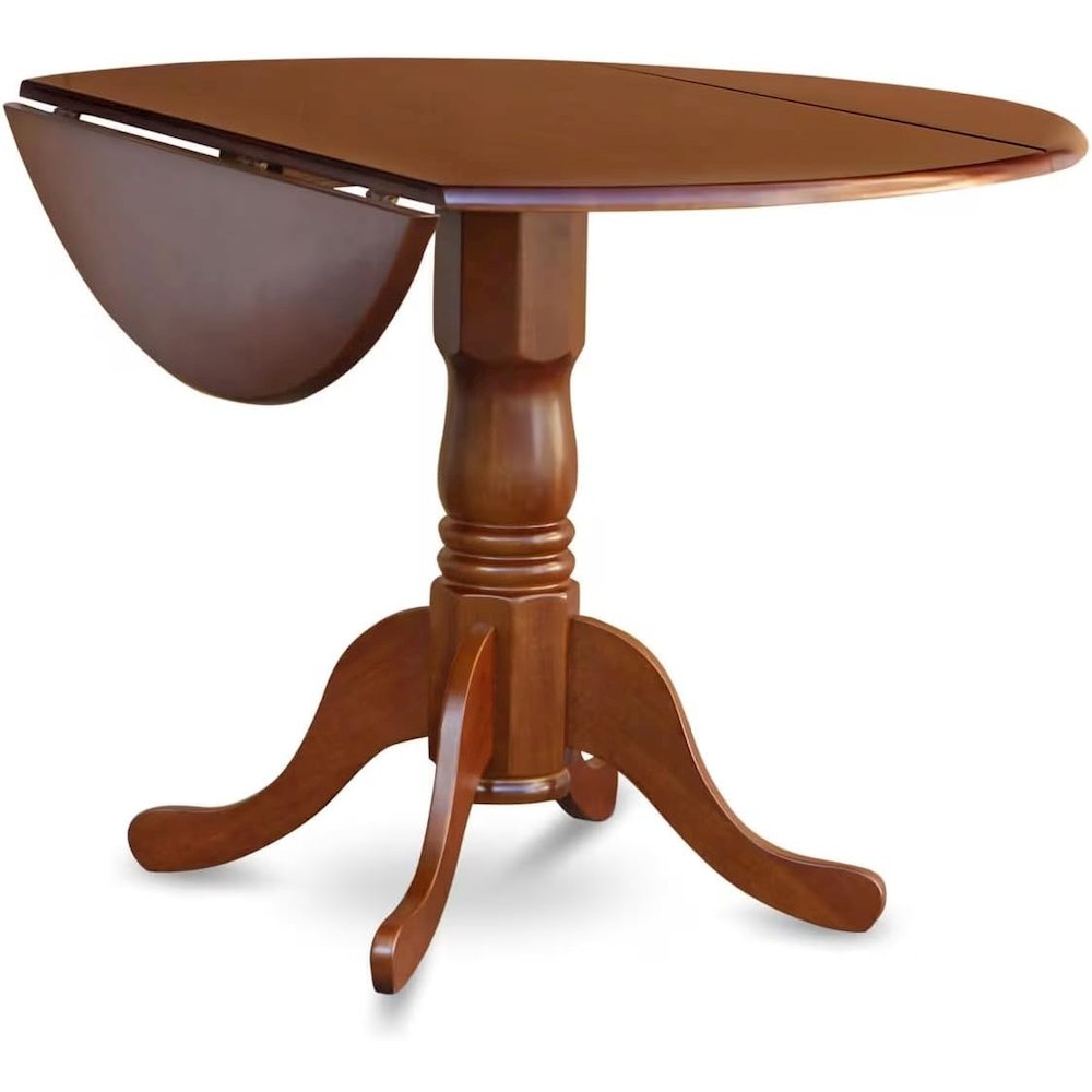 Dublin  Round  Table  with  two  9"  Drop  Leaves  in  Saddle  Brown  Finish. Picture 2