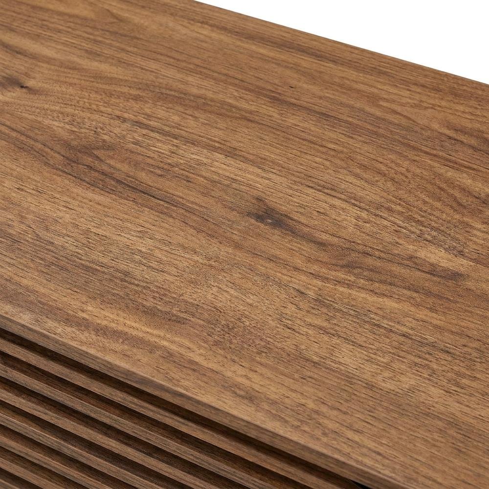 Fluted Hall Tree with Storage Bench, Coat Rack & Shoe Storage, Entryway, Walnut. Picture 7