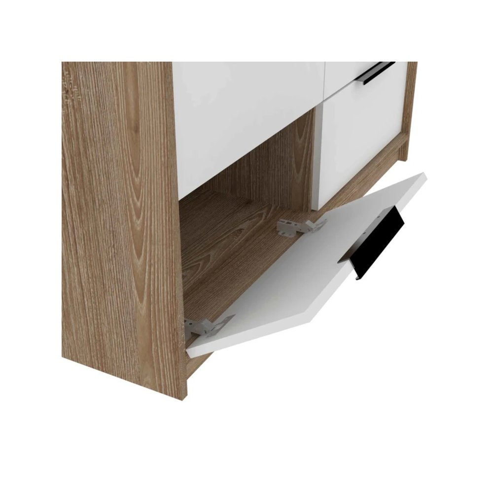 Kaia Four Drawer Double Dresser Pine / White MDF. Picture 5