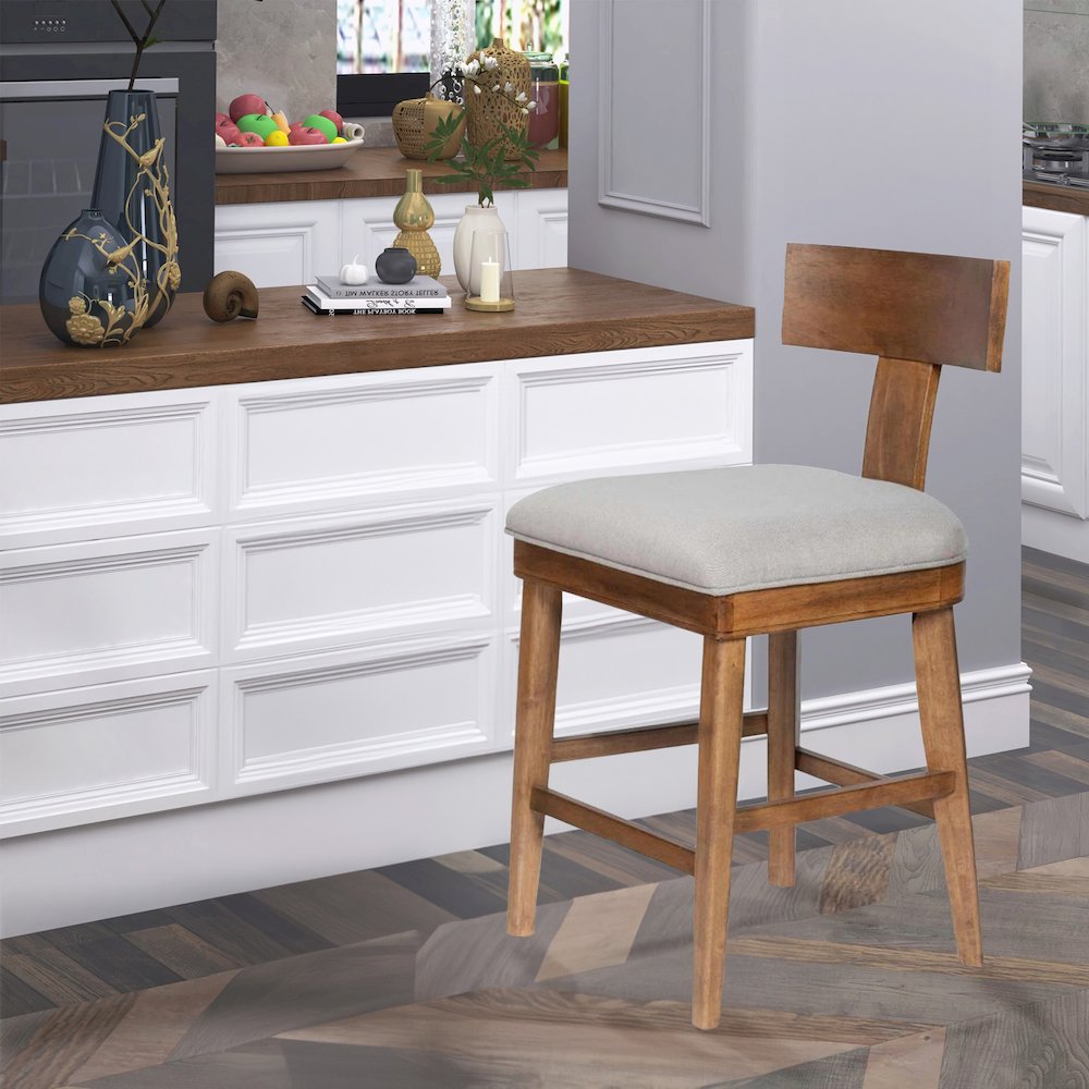 Theodora T- Back Counter Stool with Wood Seat Frame and Cushion. Picture 3