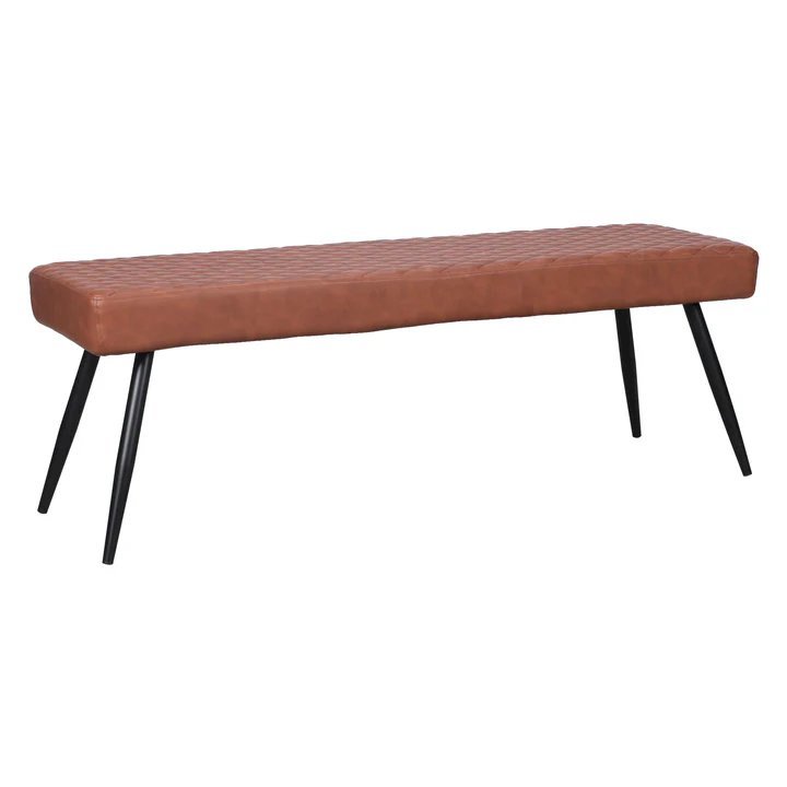 Contemporary Upholstered Dining Bench with Black Sanded Legs. Picture 2