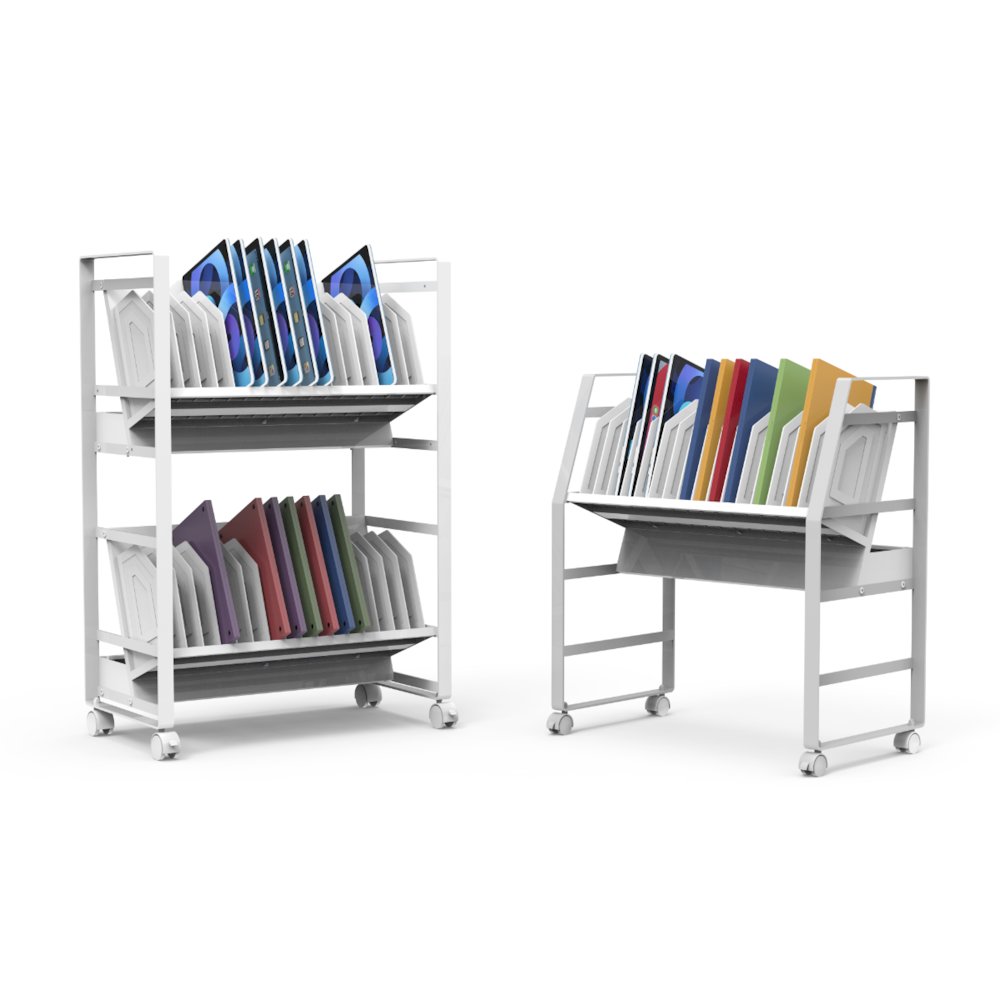 32-Tablet / Chromebook Open Charging Cart - White. Picture 7