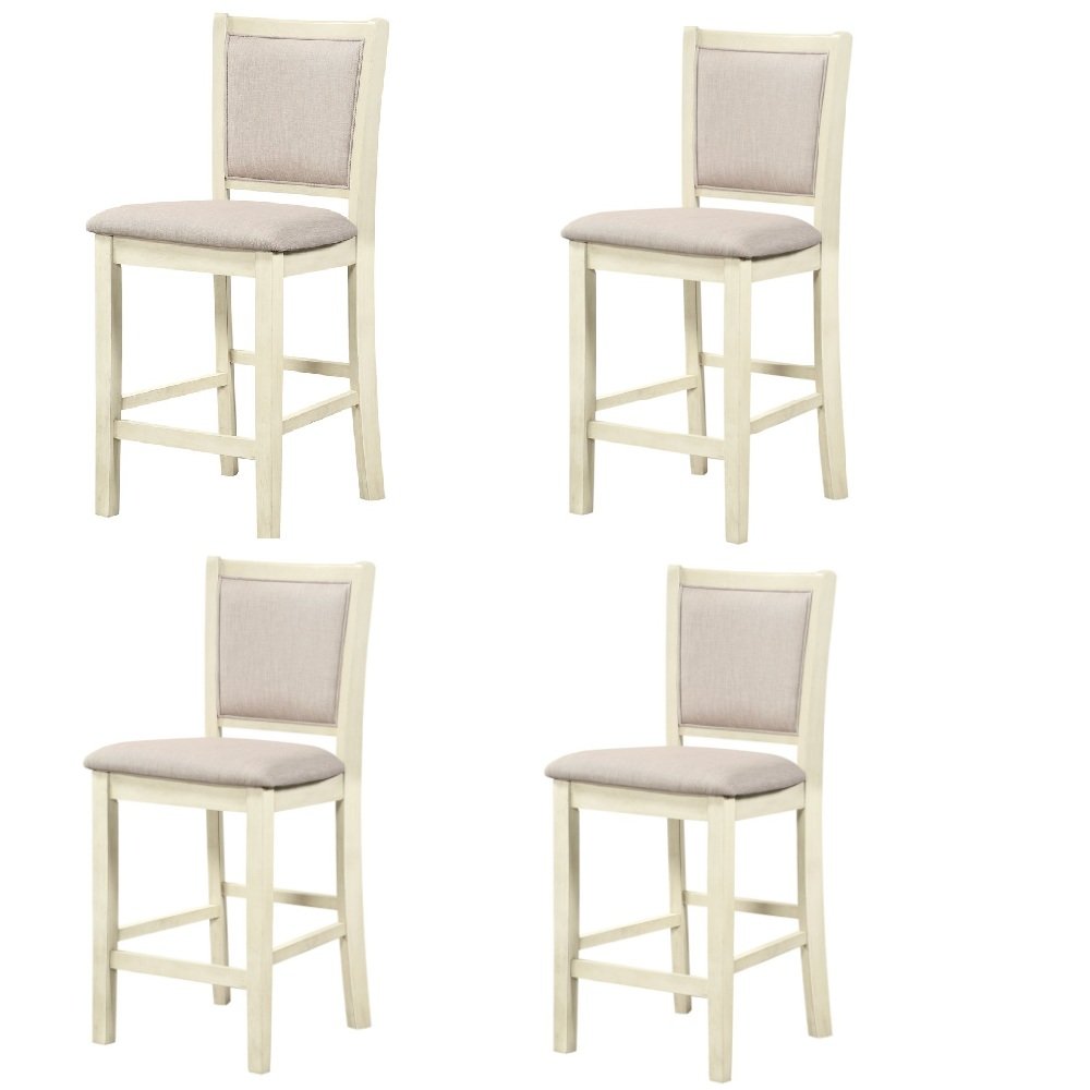 Amy Wood Counter Chair in Bisque (Set of 4). Picture 1