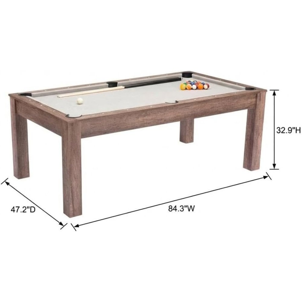 Brown 3 in 1 Pool Table With Table Tennis and Dining Top Included. Picture 7