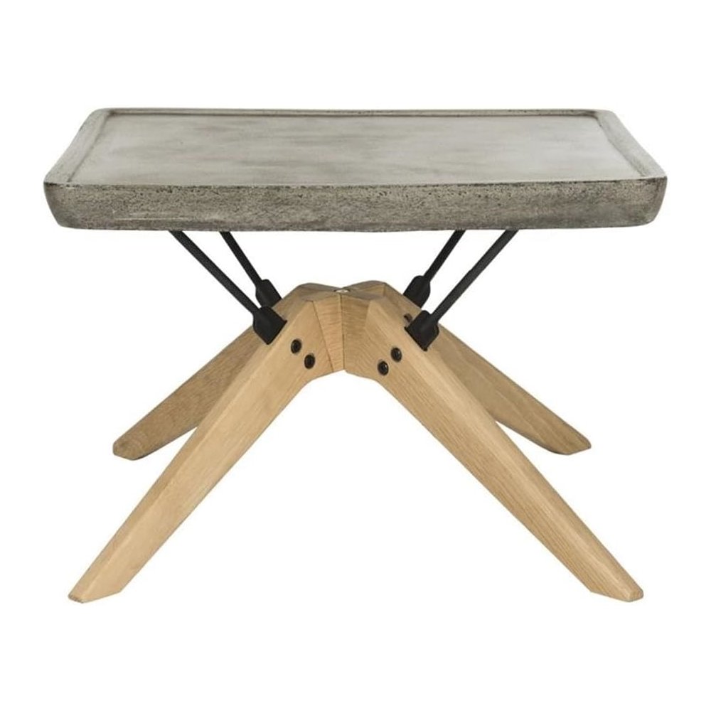 Delartin Indoor/Outdoor Modern Concrete 14.57-Inch H Coffee Table. Picture 1