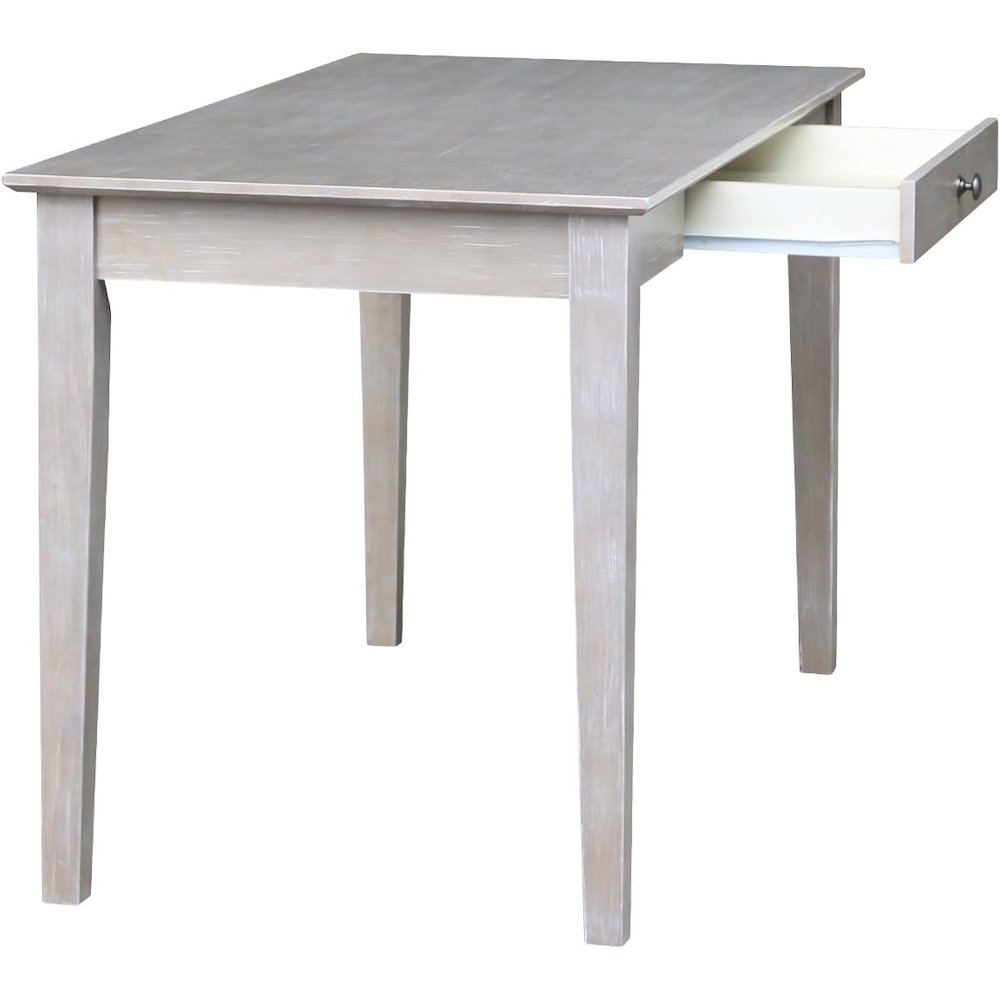 Writing Desk With Drawer, Washed Gray Taupe. Picture 8