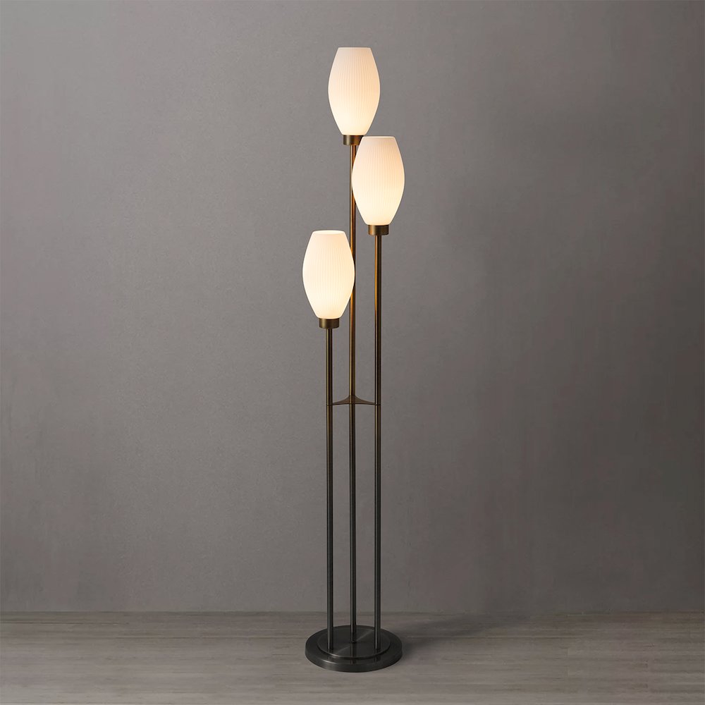 Willows Accent Floor Lamp, Matte Black, Opal Glass. Picture 6