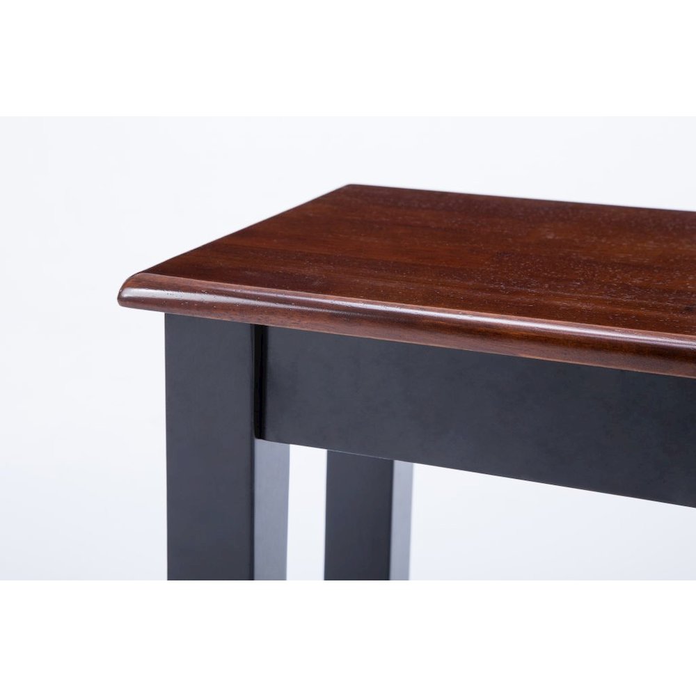 Bloomington Wood Dining Bench - Black/Cherry. Picture 3