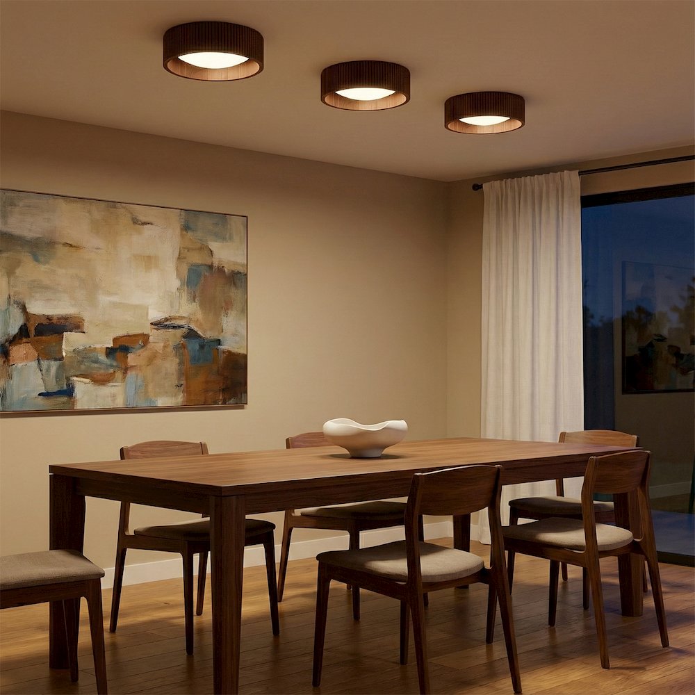 Tambo 14" Flush Mount Ceiling Light - Dark Walnut. Picture 7