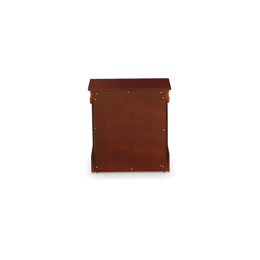 East West Furniture 1-Piece mid century Wooden Night Stand with 2 Wood Drawers for Bedroom – Walnut Finish. Picture 6