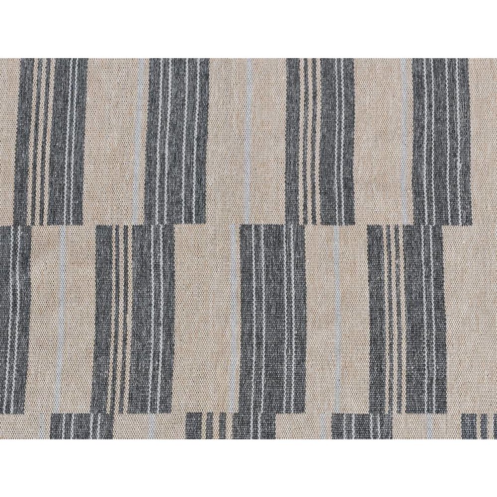 Boulder 5x8 Indoor Outdoor Handwoven Stripe Charcoal Area Rug by Kosas Home. Picture 2