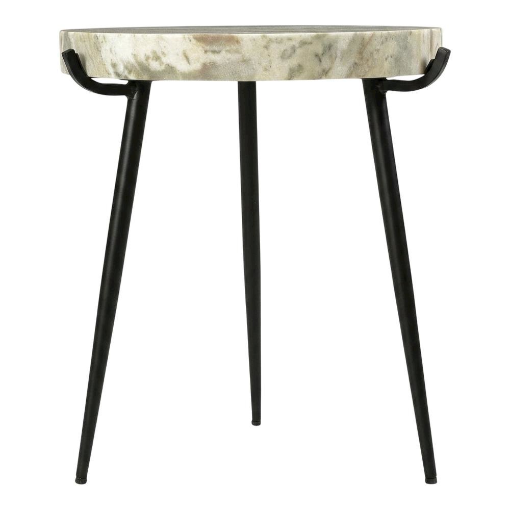 Marble Top Accent Table with Metal Legs, Contemporary Side Table,Brown. Picture 1