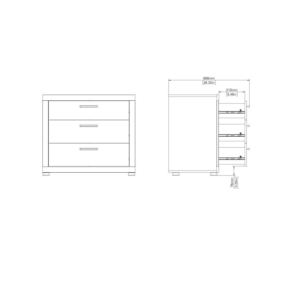 Mira 3 Drawer Chest, Jackson Hickory. Picture 13