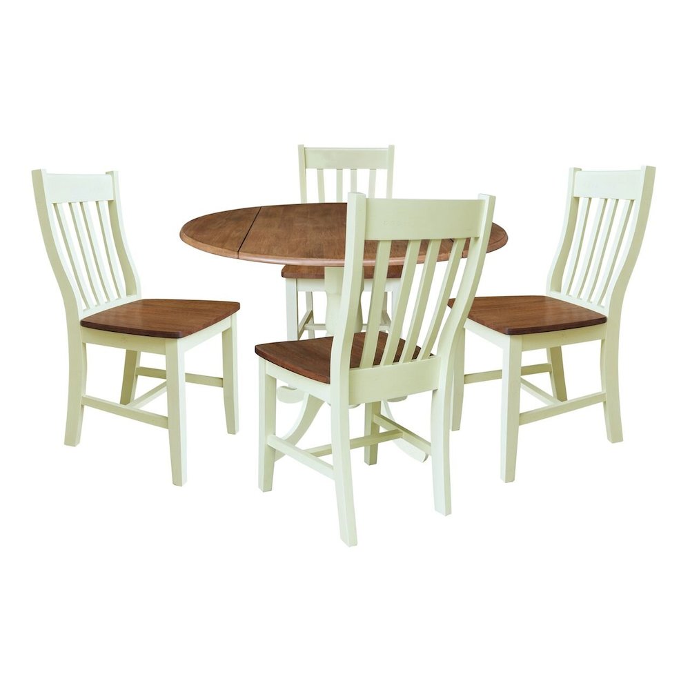 42" Dual Drop Leaf Dining Table with 4 Chairs. Picture 1