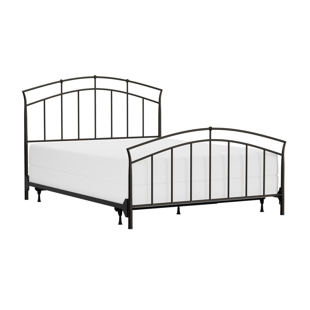 Iron Bed Frame in Antique Brown Finish, Metal Queen Size with Headboard. Picture 1