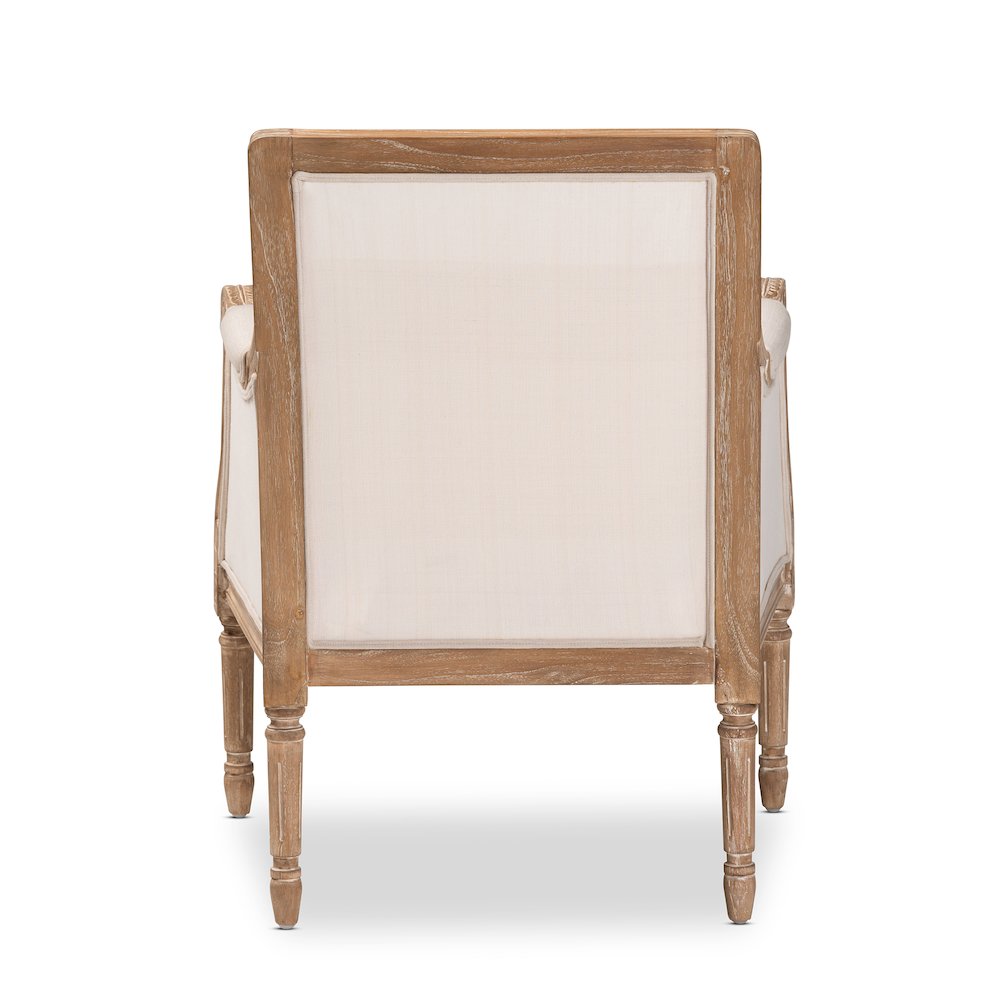 Baxton Studio Chavanon Wood & Light Beige Linen Traditional French Accent Chair. Picture 3
