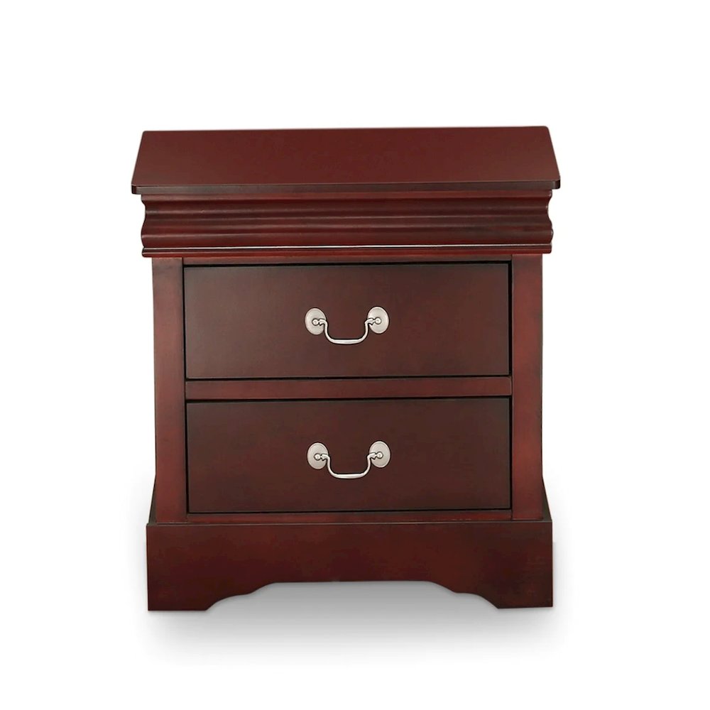 East West Furniture 1-Piece mid century Wooden Night Stand with 2 Wood Drawers for Bedroom – Walnut Finish. Picture 2