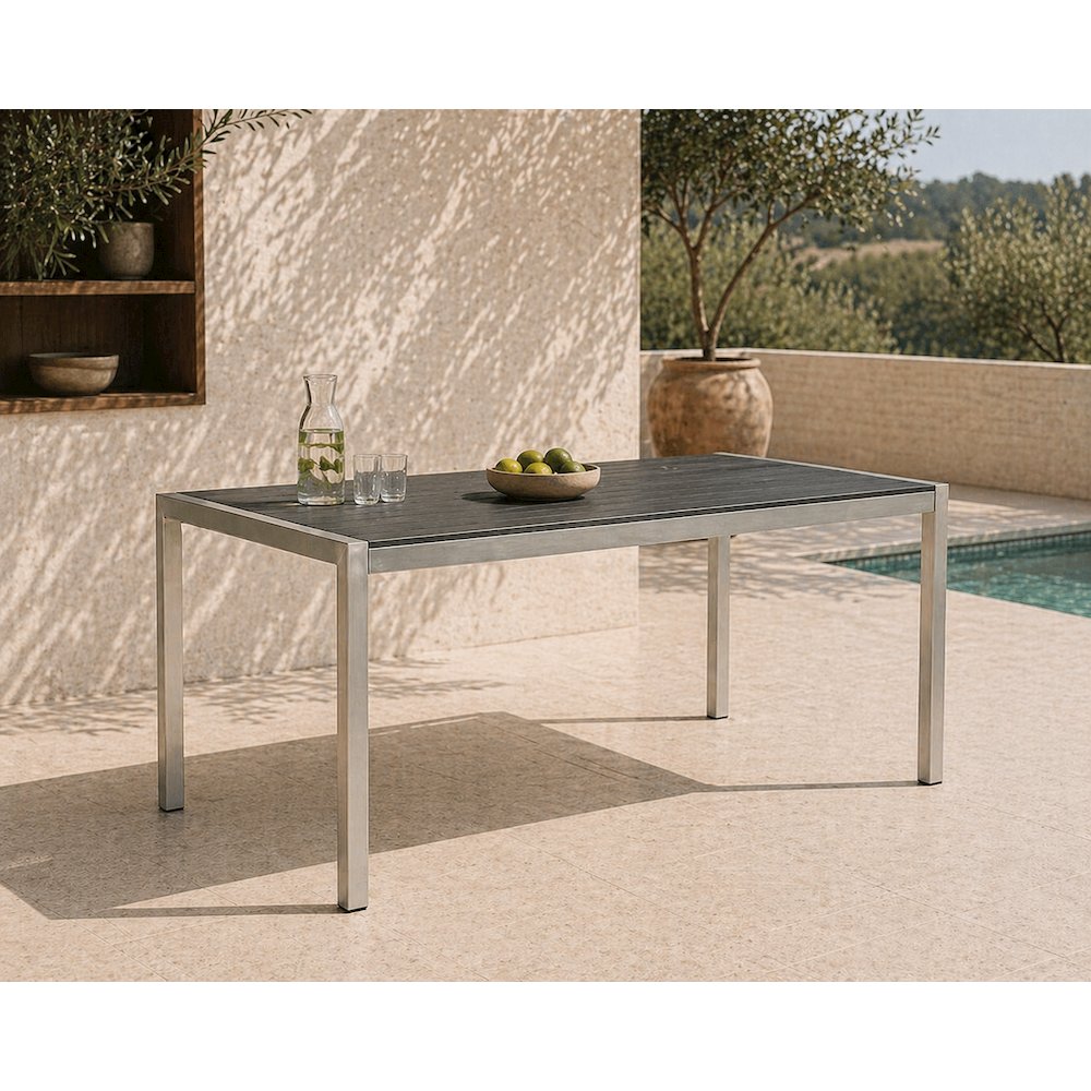 Aluminum Outdoor Dining Table with Sturdy Frame and Elegant Design. Picture 2