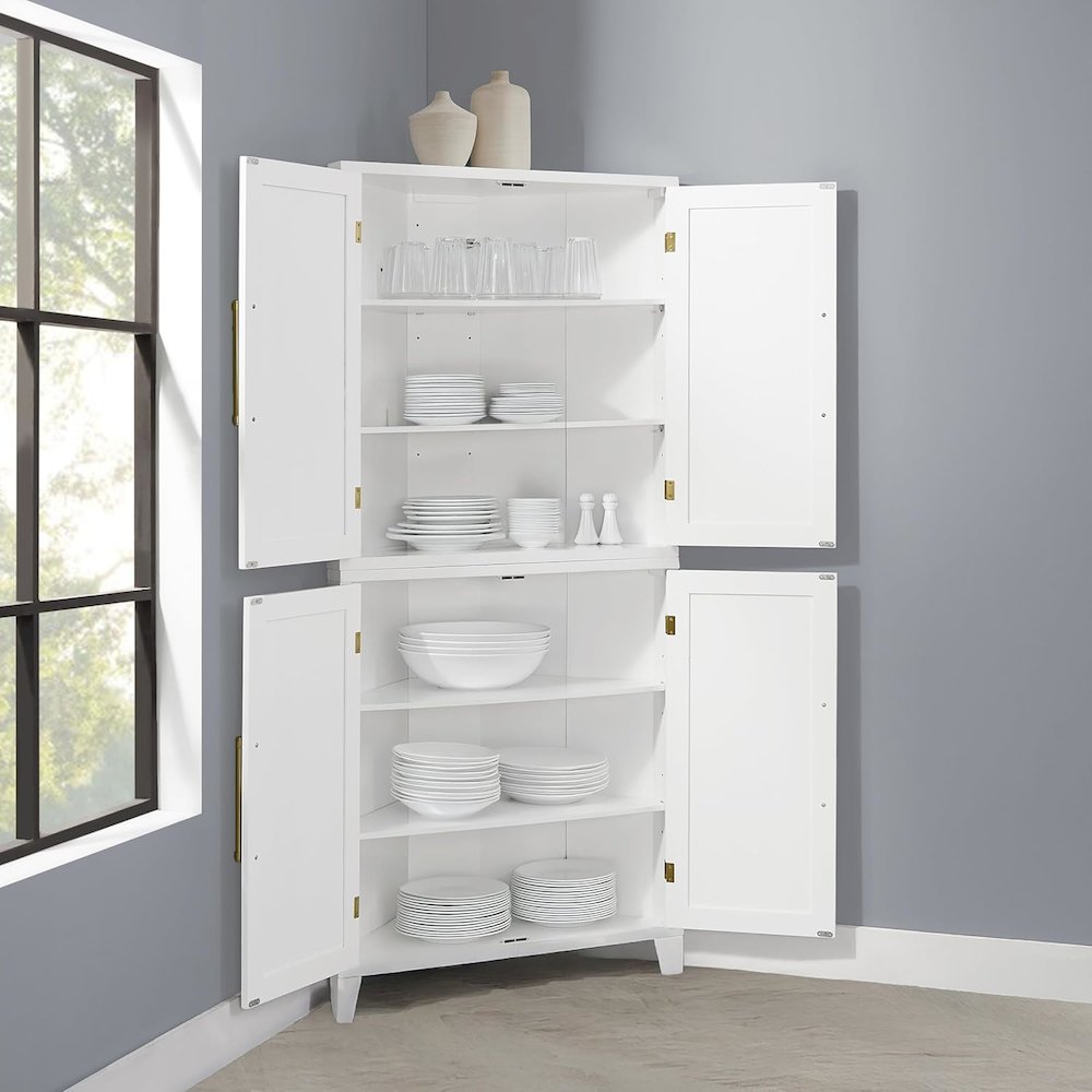 Roarke Corner Kitchen Storage Pantry Cabinet. Picture 4
