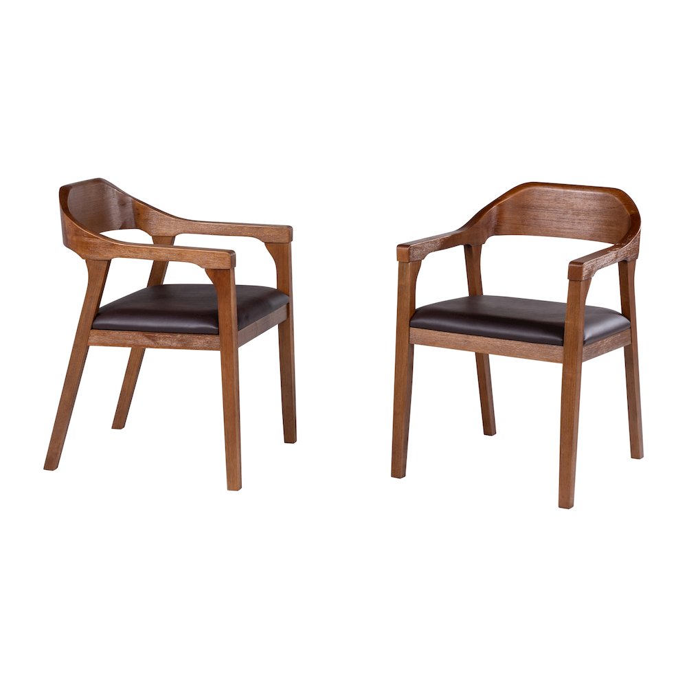 Rasmus Dining Armchairs - Chestnut Wire-Brush Finish - Set of 2. Picture 1