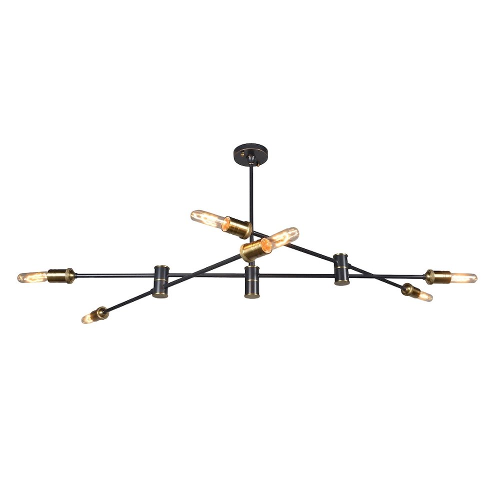 Starlette Pendant Fixture, Antique Bronze and Brass Finish With Adjustable Arms. Picture 1