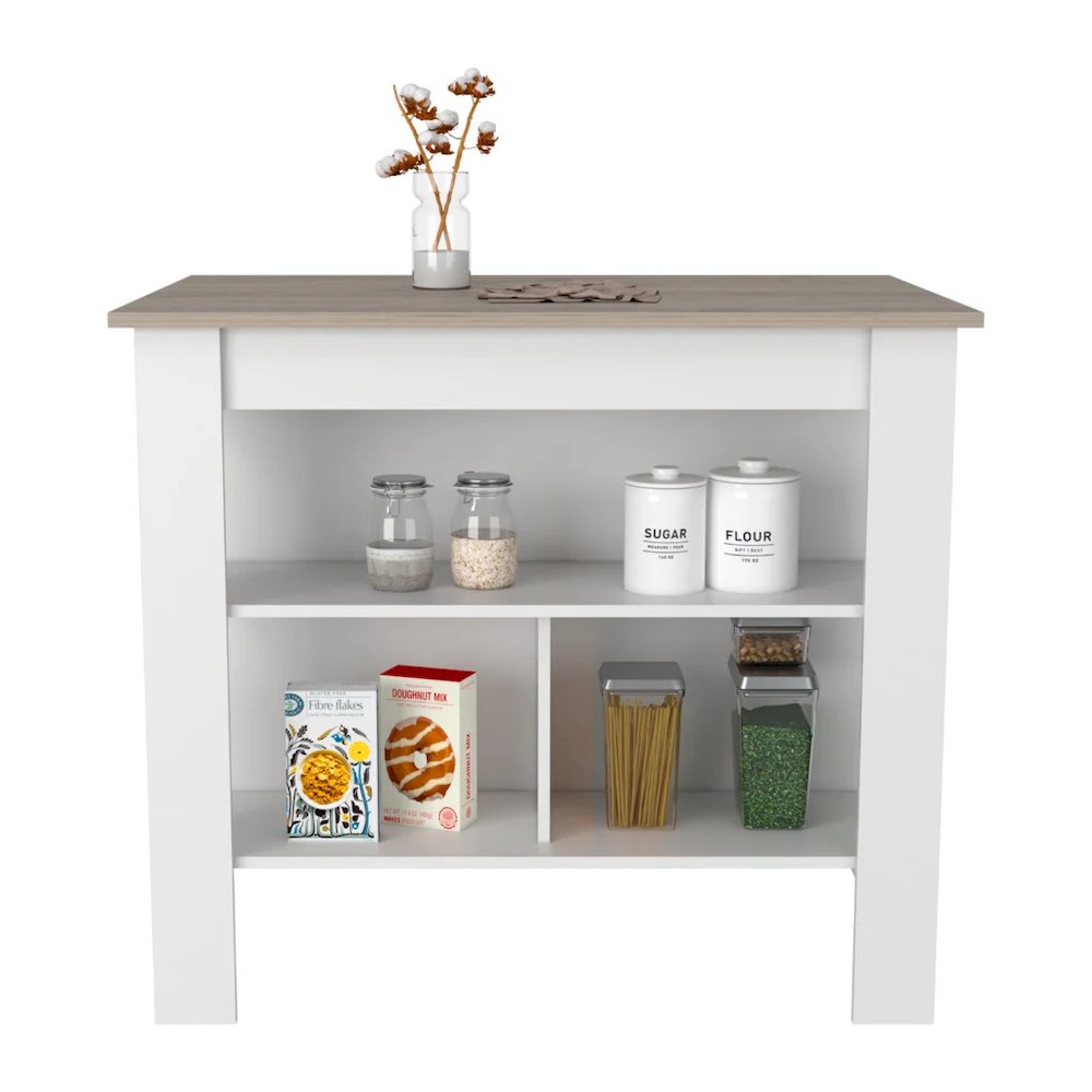 Cala Kitchen Island Anti Microbial Light Oak / White MDF. Picture 4