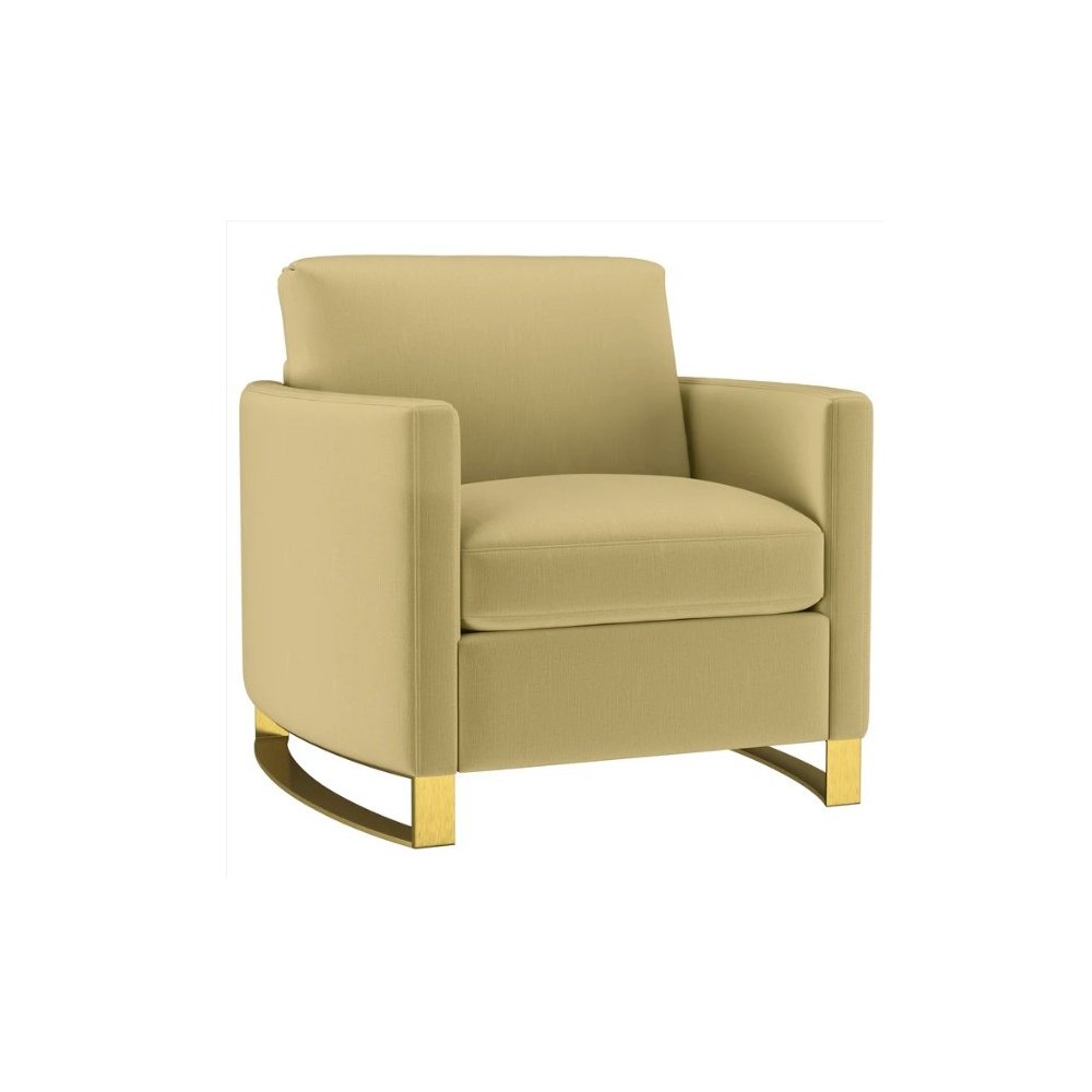 Corliss Upholstered Curved Track Arm Chair Camel. Picture 1