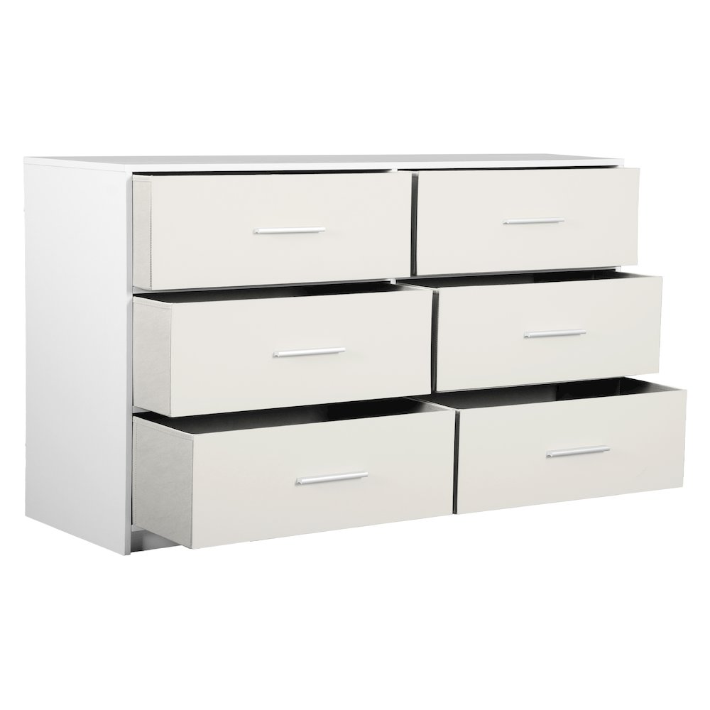 6-Drawer Dresser with Large Fabric Drawers, White. Picture 4