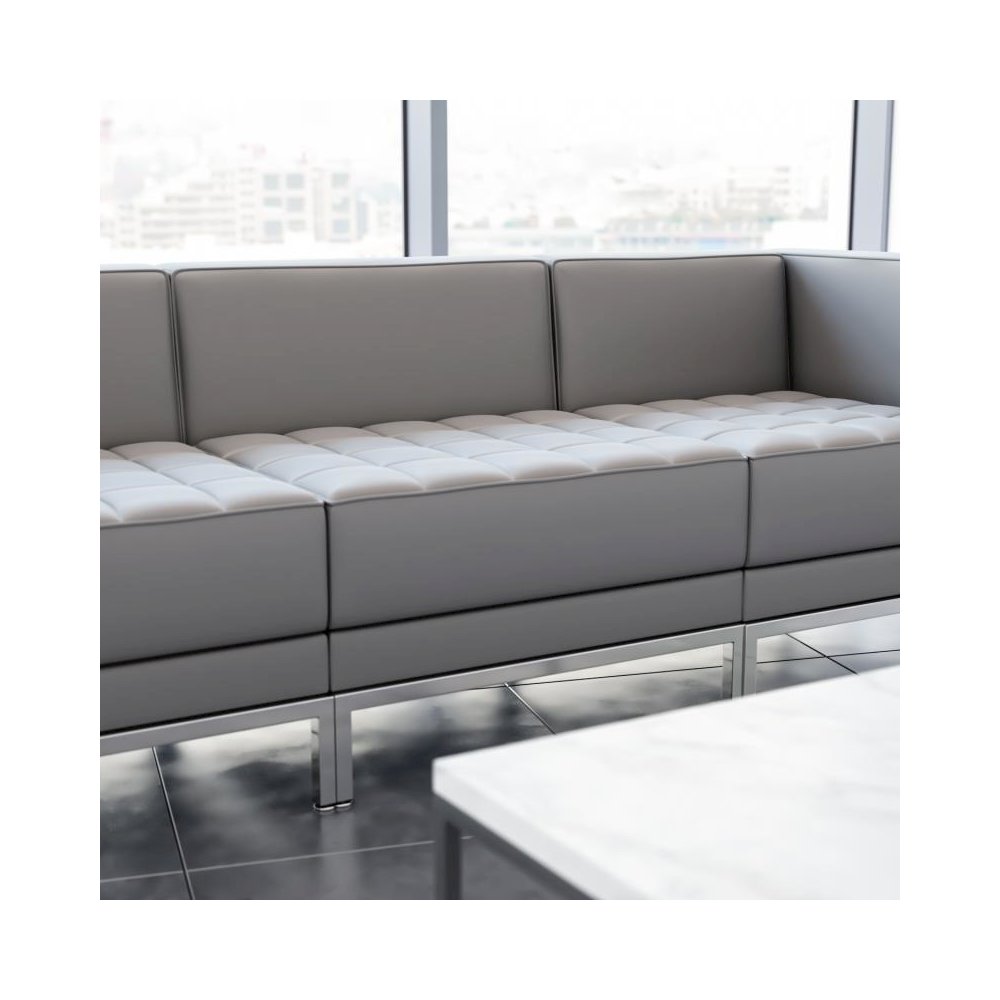 Hercules Imagination Series Contemporary Gray Leathersoft Middle Chair. Picture 2