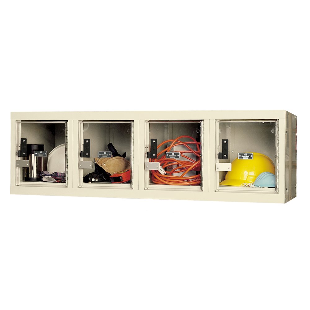 Hallowell Safety-View Plus Locker, 729 Tan, 4-Wide Wall Mount, , Assembled. Picture 2