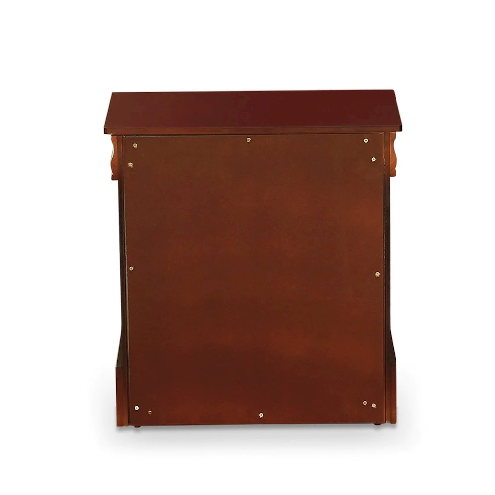 East West Furniture 1-Piece mid century Wooden Night Stand with 2 Wood Drawers for Bedroom – Walnut Finish. Picture 3
